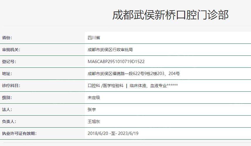 成都新桥口腔医院价格表