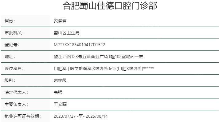 合肥佳德口腔医院正规吗？是几级医院？